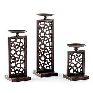 Home Decoration Metal Candle Holder Candle <b>Stand</b> for Lighting and Set Stylish Antique Finish Decorative Candle Jar Holder - Product Image 1