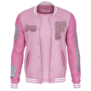 OEM personnalisé logo rayé Patchwork bleu veste série hommes entièrement personnalisé laine cuir manches Varsity veste personnalisé Varsity veste - Product Image 1