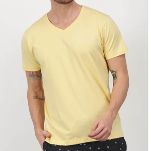 OEM al por mayor de manga corta Camiseta de algodón liso de alta calidad logotipo personalizado camisa Hanes hombres ComfortSoft algodón con cuello en V camiseta - Product Image 1