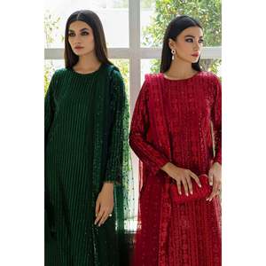 Sheer Embroidered <b>Net</b> <b>Fabric</b> with Sequins SF-386 - Product Image 6