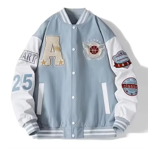 Chaqueta Universitaria de Béisbol de Punto, Impermeable, de Invierno, con Mangas de Cuero Sintético y Bordado Chenille Personalizado OEM para Hombre - Product Image 6