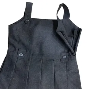 Handsome Looking Beautiful Girls School Uniform Custom Logo Side Zipper Style Pinafore Dress