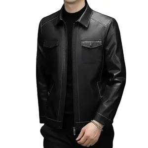 2024 Winter Young Men Jackets Warm Cotton-padded Clothing Thickening Plus Size Men's leather Pure jacket OEM ODM Service