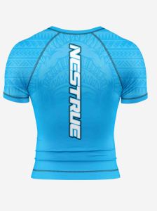 OEM-Protège-éruption à manches courtes imprimé par sublimation sur mesure-Chemise de compression sur mesure-Mma Grappling-Protège-éruption - Product Image 3