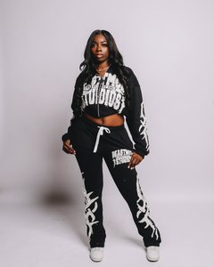 Sudadera con capucha para hombre con estampado personalizado de 100% algodón de peso pesado lavado con ácido Vintage French Terry Distressed Sun Faded - Product Image 2