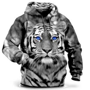 Sudadera con Capucha para Hombre, Corte Regular, Estampado de Lobo, Ropa Urbana de Otoño, Sudadera con Capucha de Animales, 100% Algodón Orgánico - Product Image 6