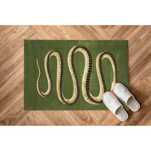 Tapis imprimé motif serpent : doux, vert, décoration de bureau, design animal, tapis en velours - Product Image 5