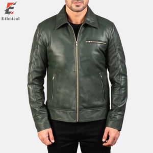 Vestes en cuir pour hommes, mode automne veste de couleur unie populaire Simple veste d'hiver décontractée - Product Image 5