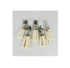 Fourchette en acier inoxydable à bas prix en vrac en gros manche en corne d'os en acier inoxydable 100% cuillère en corne d'acier véritable - Product Image 5