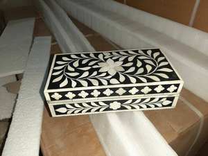 Eco-Friendly Bone Inlay <b>Box</b> with Feng Shui Design for Gift & Jewelry Storage-<b>Soft</b> Interior for Delicate Items - Product Image 2