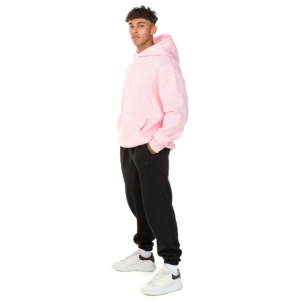 Men's Light Gray <b>Zip</b> Up Oversized <b>Hoodie</b> Long Sleeve Kangaroo <b>Pocket</b> Pullover Casual Trackstar OEM Private Label - Product Image 6