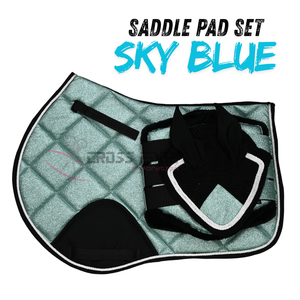 Nouvel arrivage de tapis d'entraînement pour chevaux ensemble de tapis de selle respirant bottes de brossage assorties saut Crochet bonnet d'oreille Anti-mouche - Product Image 2