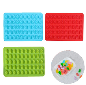 Moldes de silicona personalizados de 50 cavidades, molde de goma de silicona con forma de Mini oso, molde de caramelo de gelatina gomosa, molde de Chocolate, OEM personalizado - Product Image 1