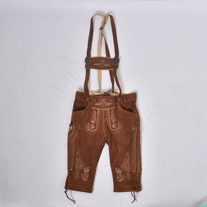 High Quality Men's and Women's Traditional German Oktoberfest Lederhosen Distress Leather <b>Shorts</b> for Festive Wear - Product Image 2