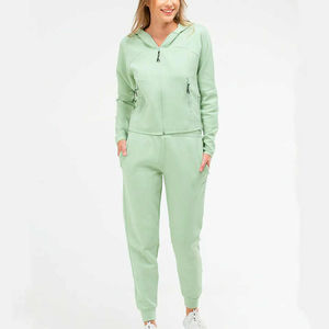 ชุดกีฬาสำหรับผู้หญิงชุดออกกำลังกาย2ชิ้นลายพิมพ์ระบายอากาศได้ดีสำหรับฤดูหนาว - Product Image 1