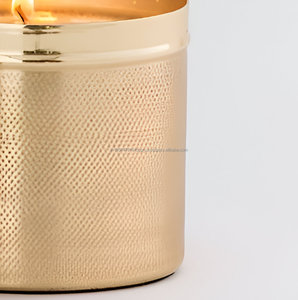 Boîtes à bougies en métal gaufré de qualité supérieure Offre Spéciale avec couvercles au prix de gros - Product Image 4