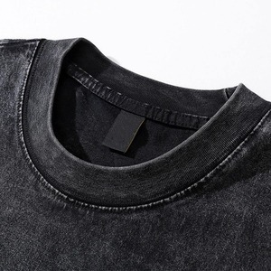 T-shirts en jersey respirant pour hommes, grandes tailles, imprimé délavé à l'acide, style streetwear vintage, coupe oversize, col rond, tricoté, effet vieilli, coupe carrée - Product Image 4