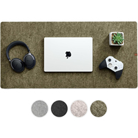 Grand tapis de bureau en feutre vert mousse bois 35 x 17 pouces, tapis de bureau pour ordinateur, tapis pour clavier et souris, grand tapis de bureau en feutre