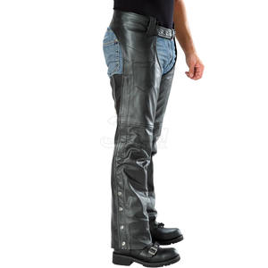 Chaps d'équitation équestre à boutons en métal de conception élastique demi-chaps synthétiques de haute qualité - Product Image 3