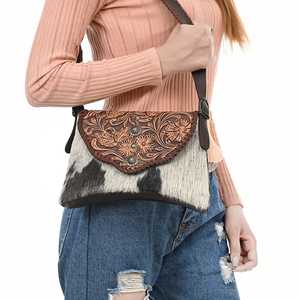 Nouveau sac à bandoulière en cuir véritable avec pompon fleuri, design personnalisé, style cowgirl, sac à main de luxe avec gravure - Product Image 4