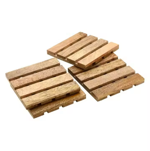 Posavasos de nogal hechos a mano de primera calidad, estilo clásico, cuadrado, ecológico, reutilizable, Mango, Acacia, madera, manteles para bebidas, almohadillas - Product Image 3