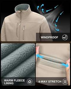 Veste softshell pour homme, élégante, légère, respirante, imperméable, coupe-vent et durable, idéale pour la randonnée en plein air, le camping, la course à pied - Product Image 6
