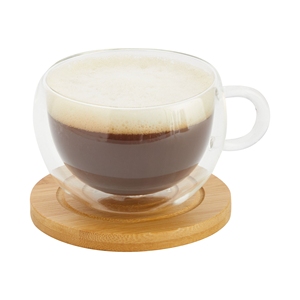 ที่รองแก้วไม้ทรงกลมพร้อมที่จับสำหรับโต๊ะกาแฟสำนักงานบ้านร้านอาหาร - Product Image 6