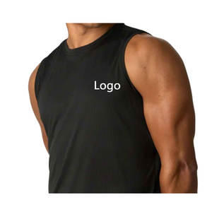 Camiseta sin mangas de hombre de talla grande transpirable OEM superventas de Pakistán, camiseta sin mangas de entrenamiento de verano con logotipo personalizado para gimnasio - Product Image 2