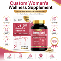 En stock : Capsules d'inositol avec 40 % de MYO et 10 % de D-Chiro, Omega-3, Vitamine D3 pour le soutien hormonal et ovarien, bien-être et énergie féminins