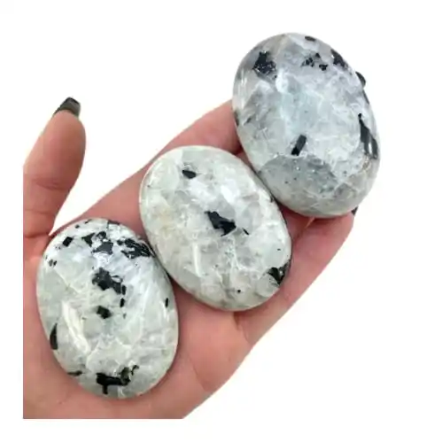 Piedra de Luna de arcoíris Natural de alta calidad, piedra de Luna Azul curativa, Palma Feng Shui, compra de cristal ASY exporta