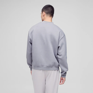 Sudadera de cuello redondo de gran tamaño personalizada para hombre, jersey de 100% algodón con hombros caídos, ropa informal de estilo básico, sudaderas con capucha y sudadera para hombre - Product Image 2