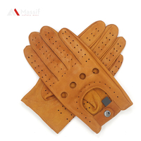 Sarung Tangan Mengemudi Mobil Kulit 4 Lubang Full Finger, Bernapas, Anti-Selip, Layar Sentuh, Tahan Lama, Nyaman, Unisex