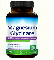 Capsules de citrate de magnésium complexe 500 mg, absorption maximale, supplément de vitamine en glycinate de magnésium pour la relaxation et le calme des nerfs