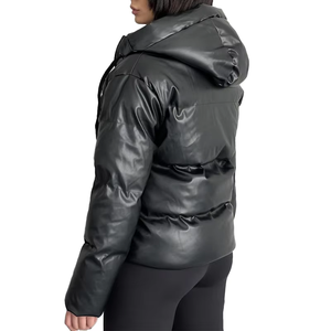 Hot <b>Sale</b> Latest Design Canvas Puffer Jacket Plus Size Custom Patches Winter Hooded Bubble Waterproof & Windproof <b>Men's</b> - Product Image 2