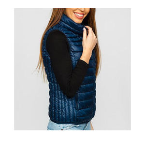 Gilet matelassé bleu marine pour femmes, veste pour équitation avec col haut et manches longues, conçu pour l'hiver - Product Image 5