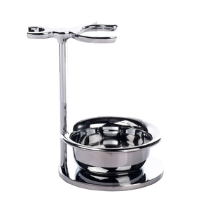 FYD Traditional Men's Stainless Steel Safety <b>Razor</b> Shaving <b>Set</b> with Closed Comb Silver Tip Brush and Portable Stand - Product Image 1