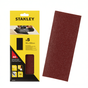 แผ่นกระดาษทราย Stanley Multipack แบบไม่เจาะรู ขนาด 93x230 มม. สำหรับแผ่นตีนตุ๊กแก - Product Image 2