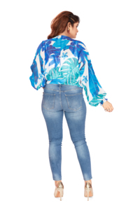 Collection d'été Premium 2024 dernières chemises occidentales grande taille pour les chemises à col en V imprimées à fleurs numériques pour femmes - Product Image 5