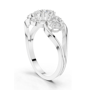 แหวนเพชรคลัสเตอร์ 0.522 กะรัต สำหรับผู้หญิง ความใส VVS-VS EF ทอง 18KT, 14KT, 10KT และเงิน 925  ทองชมพู, ทองเหลือง, ทองขาว - Product Image 5