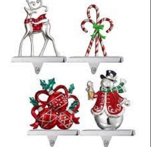 Juego de soporte de calcetín de Navidad de Metal de alta calidad elegante diseño de estrella y árbol percha de repisa para decoración del hogar - Product Image 5