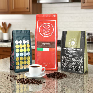 Personalizzare il Logo di stampa trasparente Stand up sacchetto di imballaggio cibo caffè sacchetto di plastica con valvola e cerniera - Product Image 1