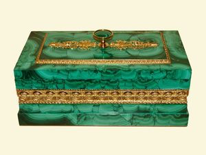 Malachite Boîte En Métal Sculpture À La Main Décorations Intérieures Pour Salon Ou Bureau Mur Élégant Décorations Pour La Maison - Product Image 5