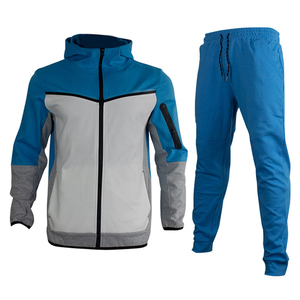 Conjunto Deportivo de Felpa Técnica de Algodón para Hombre de Invierno y Otoño con Sudadera con Capucha y Pantalones Jogger Tejidos para Entrenamiento - Product Image 4