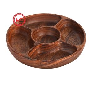 Bandeja de Madera de Primera Calidad para Cortar, Servir y Organizar, Platos Redondos para Azúcar, Frutas, Aperitivos, Frutos Secos, Personalizable - Product Image 1