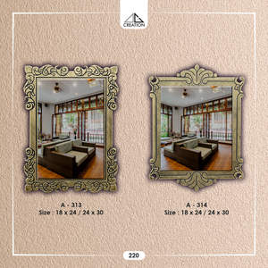 Miroir de salle de bain design à rainure en V avec réflexion claire pour les espaces intérieurs modernes en provenance d'Inde - Product Image 1