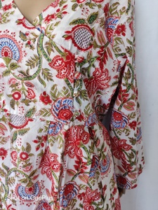 Belle recherche vêtements occidentaux personnalisé Floral col en V Max robe femmes robes décontracté manches courtes/manches longues robes ensemble - Product Image 6