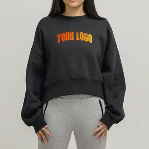 Sweat-shirt d'hiver pour femme à col rond, en molleton de coton épais, toucher doux, style streetwear décontracté, étiquette personnalisée sur le devant, OEM ODM - Product Image 6