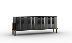 Aparador de 3 Puertas de Estilo Italiano de Alta Gama, Mueble Buffet de MDF Lacado de Lujo para Comedor y Sala de Estar - Product Image 2