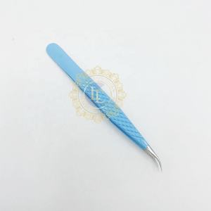 คีมหนีบจุดสีเงินสแตนเลสแบบมืออาชีพสำหรับการต่อขนตาฉลากกำหนดเองได้อย่างยั่งยืนผงสีฟ้าฟ้าฟ้าแบบมือทดสอบ - Product Image 4