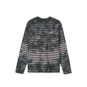   Camiseta Oversize para Hombre con Rayas Bleach, Manga Larga, Cuello Redondo, 100% Algodón Jersey, Logos con Serigrafía por Descarga 300 - Product Image 1